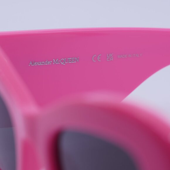 Alexander McQueen AM0434S 004 Sunglasses Pink Cat Eye Frame, Grey Lenses main image 8